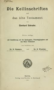 Cover of: Die Keilinschriften und das Alte Testament by Eberhard Schrader