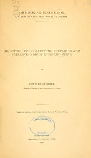 Cover of: Directions for collecting, preparing, and preserving birds eggs and nests