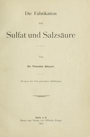 Cover of: Fabrikation von Sulfat und Salzsäure.