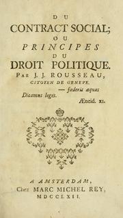 Cover of: Du contract social by Jean-Jacques Rousseau