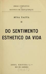 Cover of: Do sentimento esthetico da vida