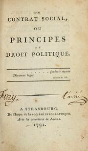 Cover of: Du contrat social by Jean-Jacques Rousseau