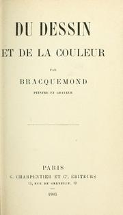 Cover of: Du dessin et de la couleur.
