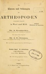 Cover of: Klassen und Ordnungen der Arthropoden: wissenschaftlich dargestellt in Wort und Bild.