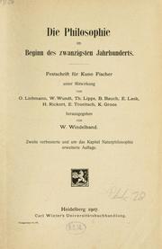 Cover of: Philosophie im Beginn des zwanzigsten Jahrhunderts.