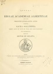 Cover of: Die Königliche Albertus-Universität zu Königsberg i Pr. im neunzehnten Jahrhundert by Hans Prutz