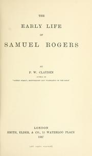 Cover of: early life of Samuel Rogers