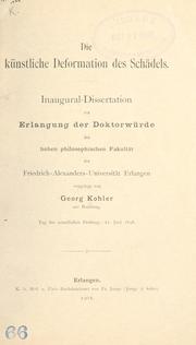 Cover of: künstliche Deformation des Schädels.
