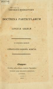 Cover of: Doctrina particularum linguae graecae