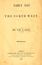 Cover of: Early day in the north-west