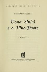 Cover of: Dona Sinhá e o filho padre: siminovela