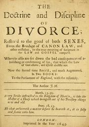 The doctrine & discipline of divorce