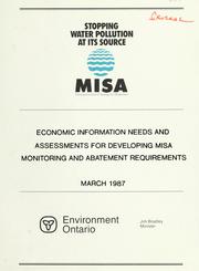 Cover of: Economic information needs and assessments for developing MISA monitoring and abatement requirements