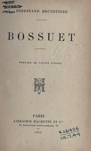 Cover of: Bossuet: Préf. de V. Giraud