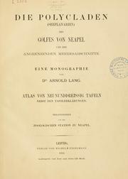 Cover of: Die polycladen (seeplanarien) des golfes von Neapel und der angrenzenden meeres-abschnitte