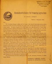 Cover of: Boston, 9 December 1902: Sir, The increasing damage to shade and fruit trees in this state ...