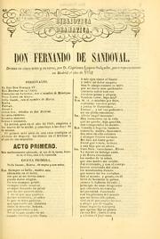 Cover of: Don Fernando de Sandoval: drama en cinco actos y en verso