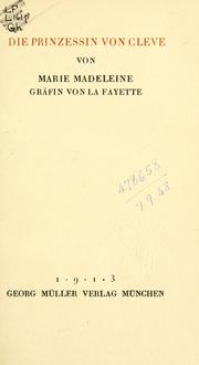 Cover of: Die Prinzessin von Cleve by Madame de La Fayette
