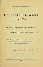 Cover of: Educational work for men