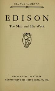 Cover of: Edison by George Sands Bryan