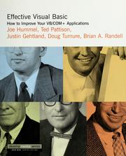 Cover of: Effective Visual Basic: how to improve your VB/COM+ applications