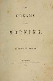 Cover of: dreams of the morning
