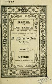 Cover of: El doncel de don Enrique, el doliente: historia caballeresca del siglo XV