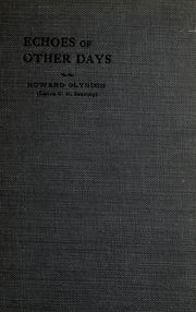 Cover of: Echoes of other days