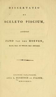 Cover of: Dissertatio de sceleto piscium by Hoeven, Jan van der