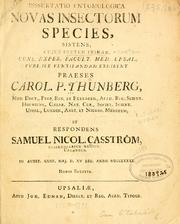 Cover of: Dissertatio entomologica novas insectorum species, sistens : cuius partem primam [-sextam] : Cons. Exper. Facult. Med. Upsal., publice ventilandam exhibent