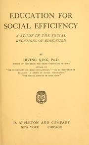 Cover of: Education for social efficiency