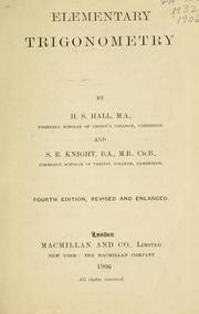 Cover of: Elementary trigonometry. by H.S. Hall