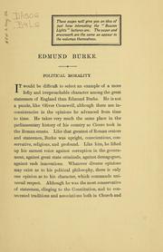 Cover of: Edmund Burke