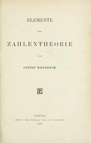 Cover of: Elemente der Zahlentheorie.