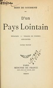 Cover of: D'un pays lointain.