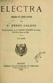 Cover of: Electra by Benito Pérez Galdós