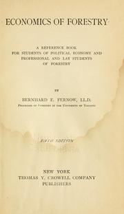 Cover of: Economics of forestry: a reference book for students of political economy and professional and lay students of forestry