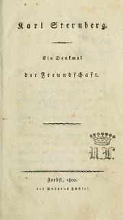 Ein Denkmal der Freundschaft by Karl Sternberg