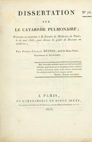 Dissertation sur le catarrhe pulmonaire by Pierre-Charles Dupuis