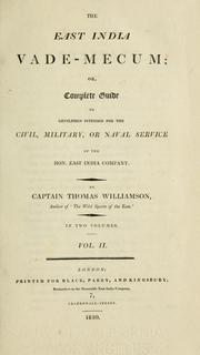 Cover of: East India vade-mecum; or, Complete guide to gentlemen intended for the civil, military, or naval service of the hon. East India Company.