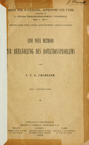 Cover of: Eine neue Methode zur Behandlung des Rotationsproblems. by Carl Vilhelm Ludvig Charlier