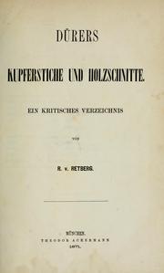 Cover of: Dürers kupferstiche und holzschnitte.