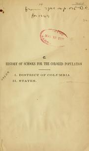 Cover of: [Education of the negro by United States. Office of Education