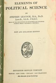 Cover of: Elements of political science. by Stephen Leacock