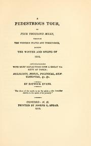 Cover of: Evans's Pedestrious tour of four thousand miles--1818 by Evans, Estwick