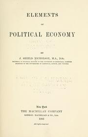Cover of: Elements of political economy