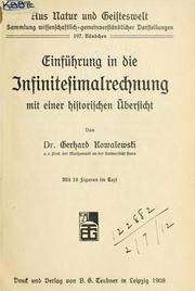 Cover of: Einführung in die Infinitesimalrechnung, mit einer historischen Übersicht.