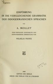 Cover of: Einführung in die vergleichende Grammatik der Indogermanischen Sprachen
