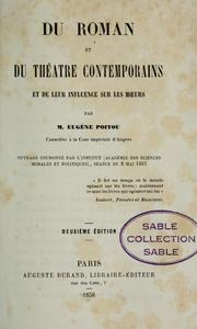 Cover of: Du roman et du théatre contemporains et de leur influence sur les moeurs by Eugene Poitou