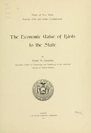 Cover of: economic value of birds to the state